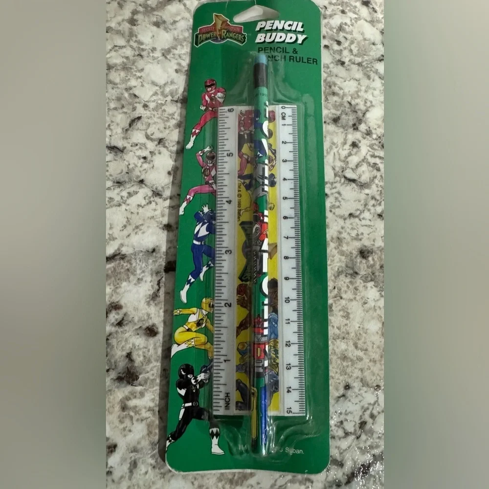 Power Rangers 1993 Pencil Buddy Pencil & 6